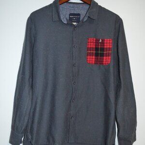Modern Amusement Shirt L Gray Confetti & Plaid Casual